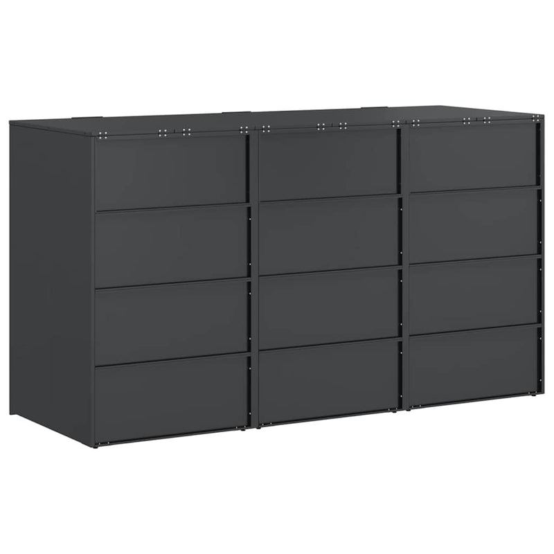 Wheelie Bin Storage for 3 Bins Anthracite 340 x 77.5 x 115.5 cm