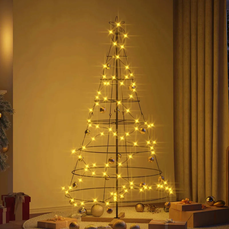 Christmas Cone Tree with Stand Black 180,5 cm Steel