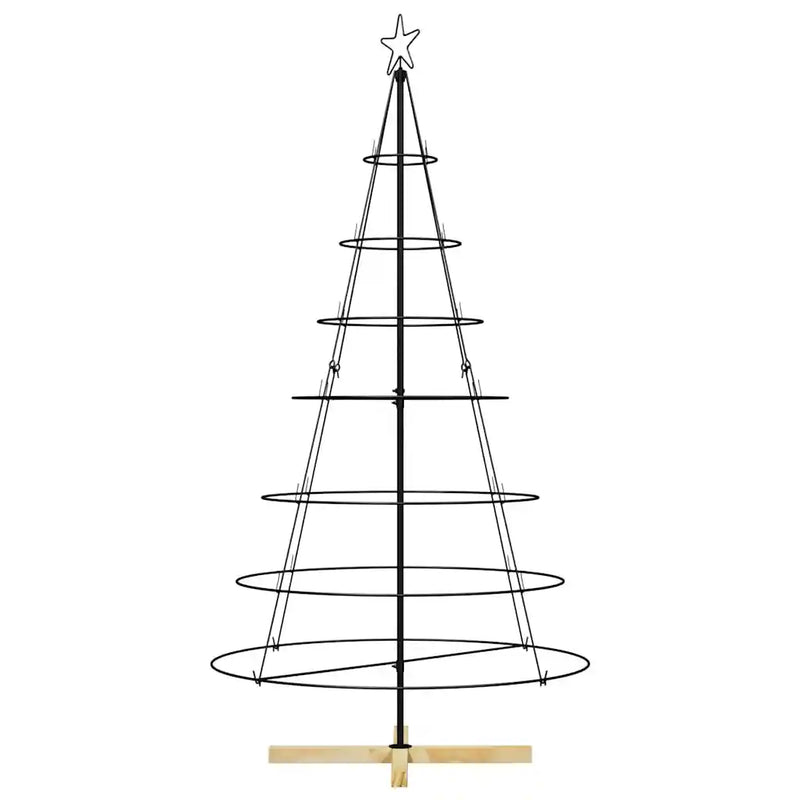 Christmas Cone Tree with Stand Black 180,5 cm Steel