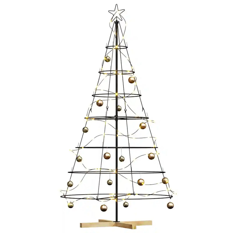 Christmas Cone Tree with Stand Black 180,5 cm Steel