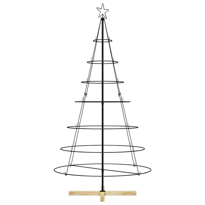 Christmas Cone Tree with Stand Black 180,5 cm Steel