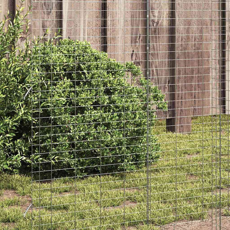 vidaXL Chicken Cage 2 pcs Silver 600 x 100 x 210 cm Galvanised Steel