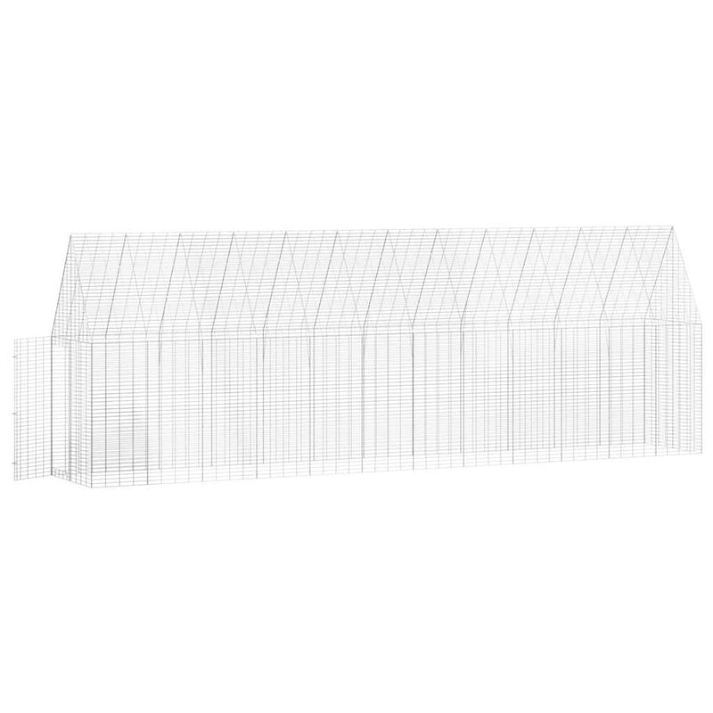 vidaXL Chicken Cage 2 pcs Silver 600 x 100 x 210 cm Galvanised Steel
