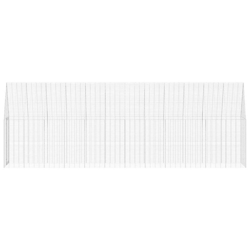 vidaXL Chicken Cage 2 pcs Silver 600 x 100 x 210 cm Galvanised Steel