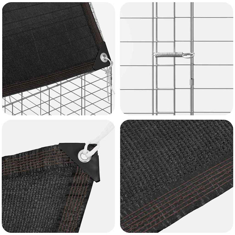vidaXL Chicken Cage 2 pcs Silver 600 x 100 x 210 cm Galvanised Steel