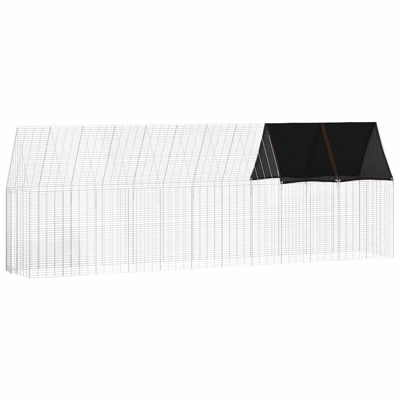 vidaXL Chicken Cage 2 pcs Silver 600 x 100 x 210 cm Galvanised Steel