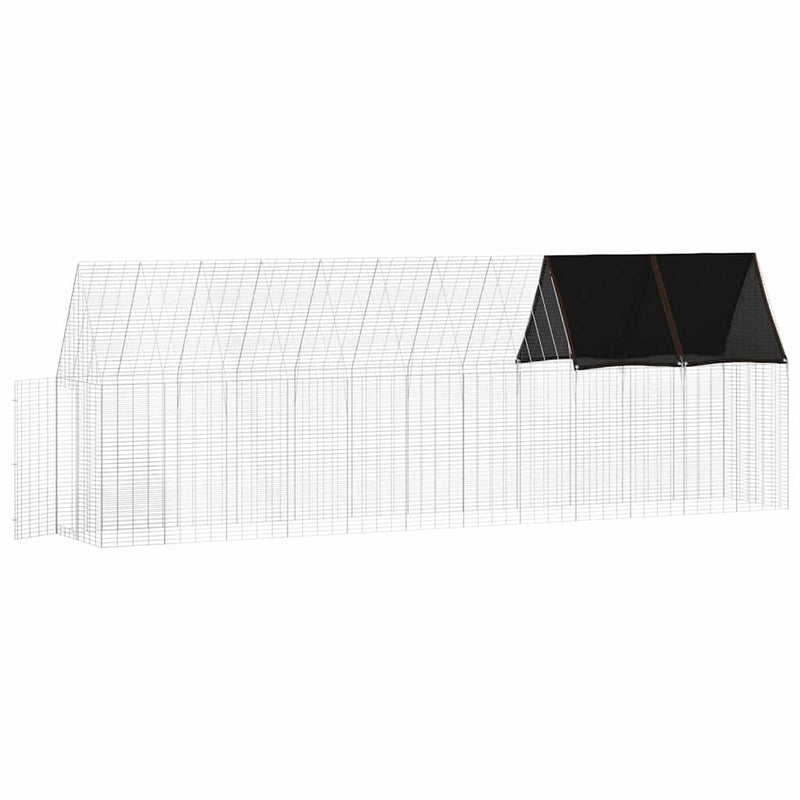 vidaXL Chicken Cage 2 pcs Silver 600 x 100 x 210 cm Galvanised Steel