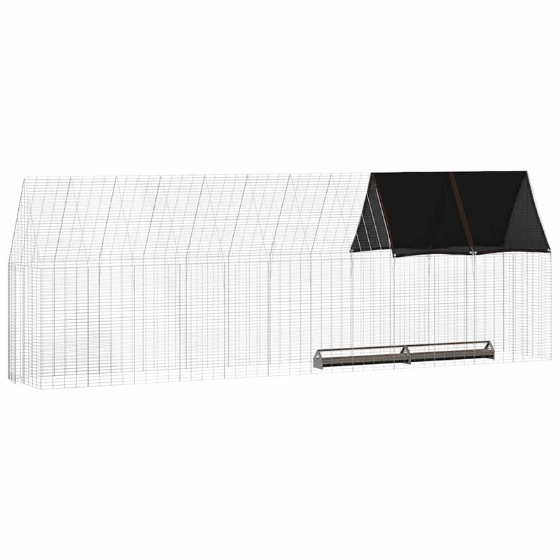vidaXL Chicken Cage 2 pcs Silver 600 x 100 x 210 cm Galvanised Steel