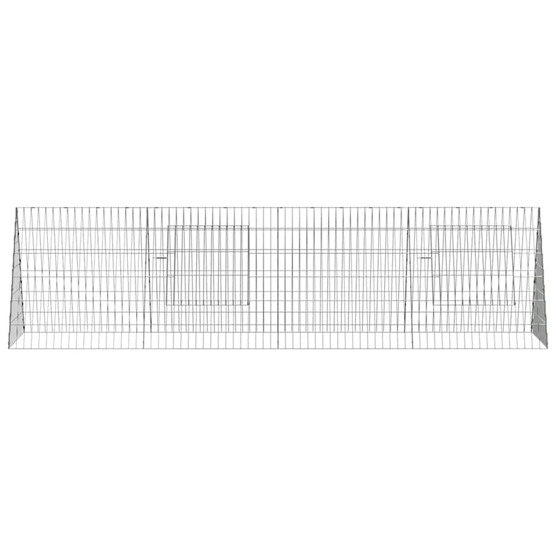 vidaXL Chicken Cage Silver 215 x 55 x 55 cm Galvanised Steel