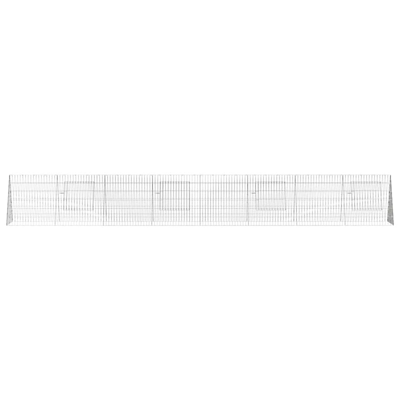 vidaXL Chicken Cage Silver 430 x 55 x 55 cm Galvanised Steel
