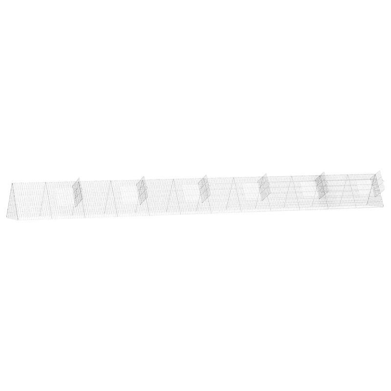 vidaXL Chicken Cage Silver 650 x 55 x 55 cm Galvanised Steel