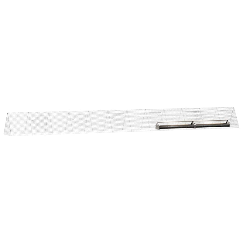 vidaXL Chicken Cage Silver 650 x 55 x 55 cm Galvanised Steel