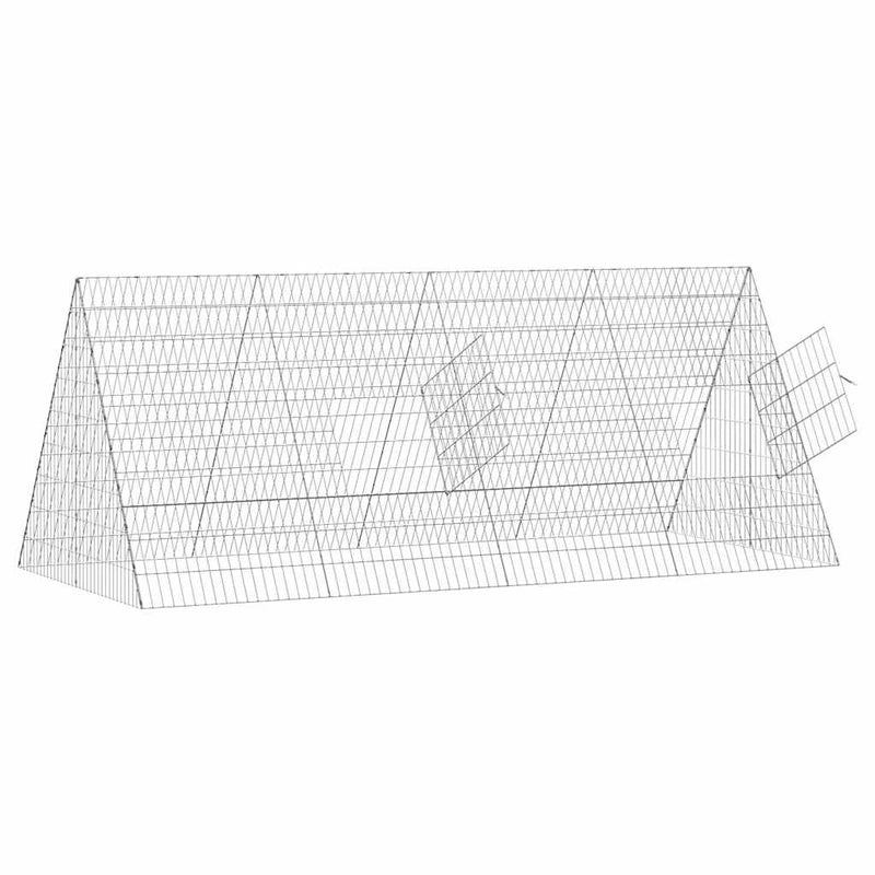vidaXL Chicken Cage Silver 215 x 100 x 85 cm Galvanised Steel