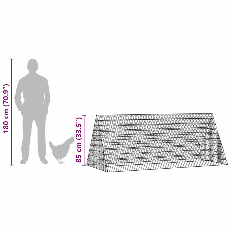 vidaXL Chicken Cage Silver 215 x 100 x 85 cm Galvanised Steel