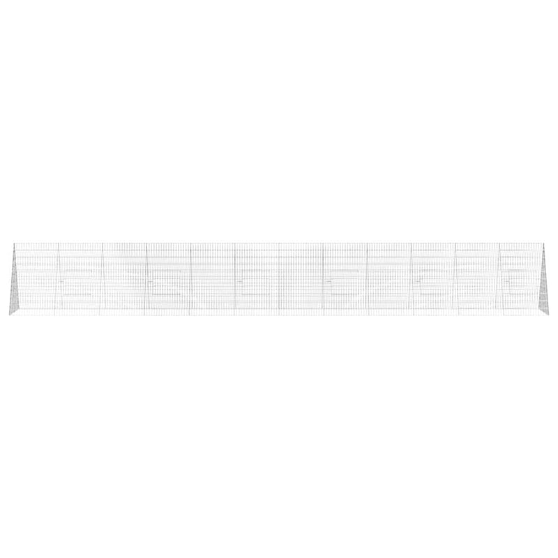 vidaXL Chicken Cage Silver 650 x 100 x 85 cm Galvanised Steel