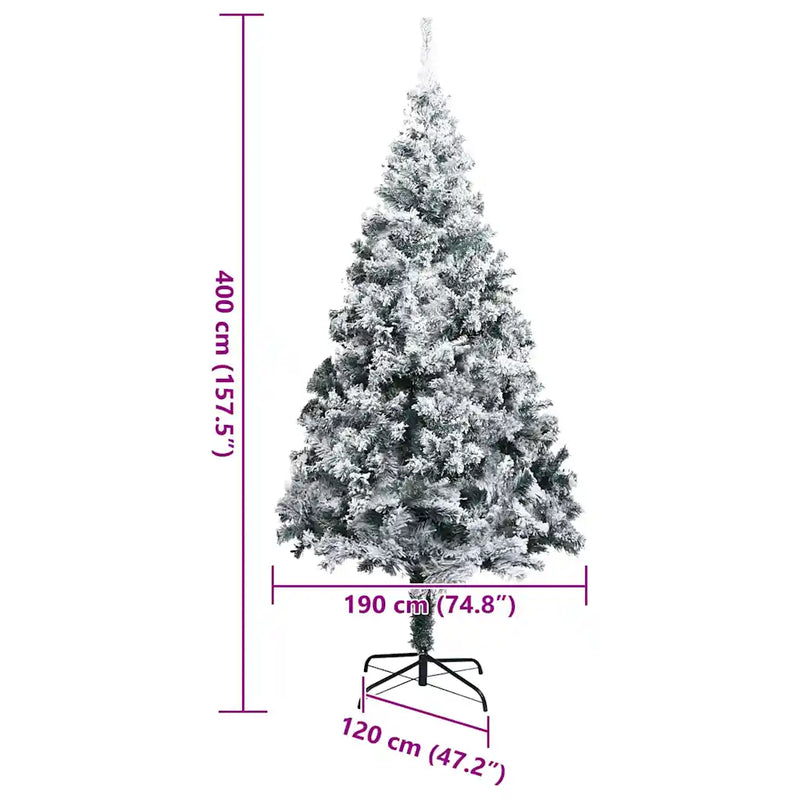 Artificial Pre-lit Christmas Tree Green 400 cm PVC