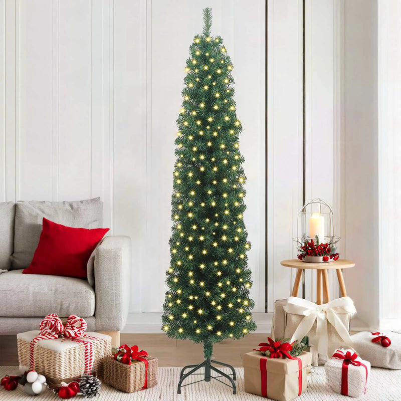 Artificial Christmas Tree with 300 LEDs with Stand Green 180 cm