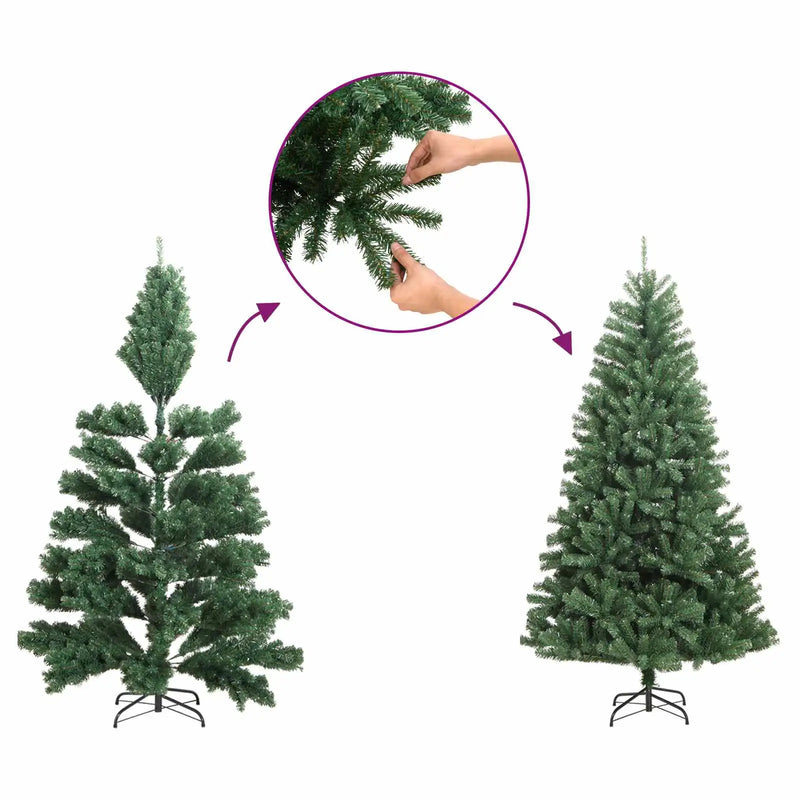 Artificial Christmas Tree with 300 LEDs with Stand Green 180 cm