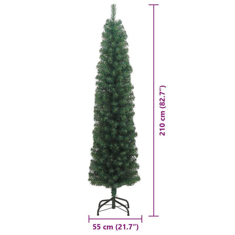 Artificial Christmas Tree with 300 LEDs with Stand Green 210 cm