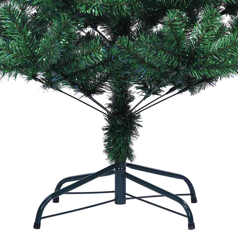 vidaXL Artificial Pre-lit Christmas Tree Green 150 cm PVC and Metal