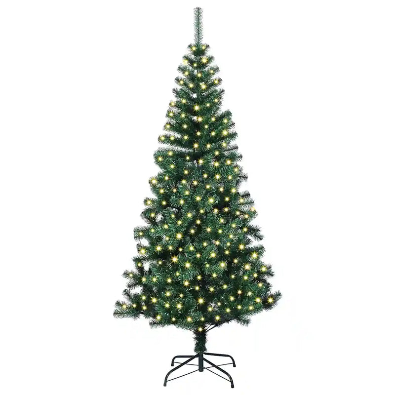 Artificial Pre-lit Christmas Tree Green 240 cm PVC and Metal