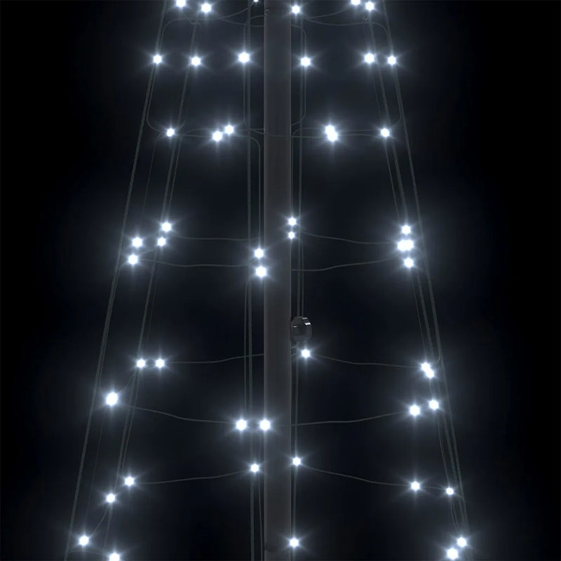 LED Christmas Tree with Ground Spikes Cool White 250 cm Iron