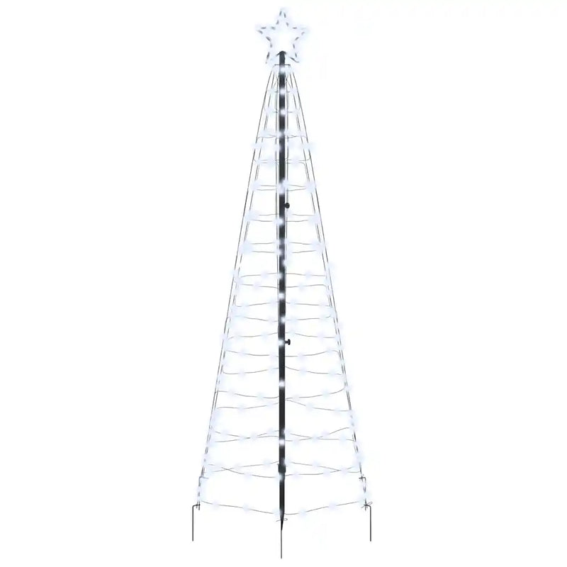 LED Christmas Tree with Ground Spikes Cool White 250 cm Iron