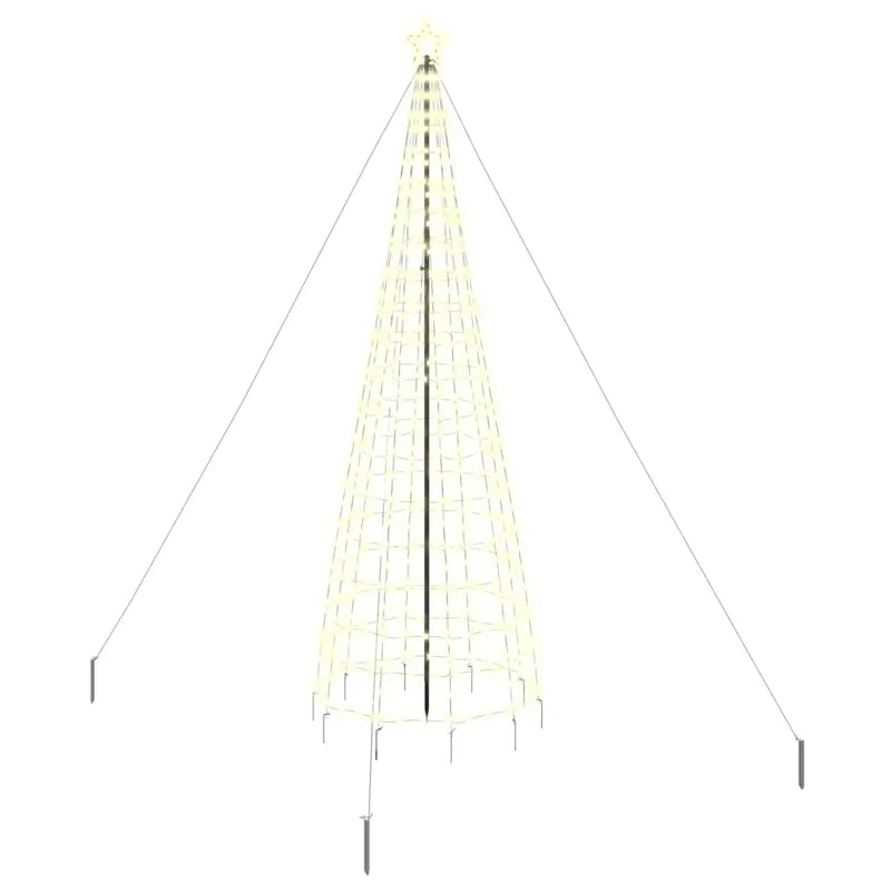 LED Christmas Tree with Ground Spikes Warm White 400 cm Iron