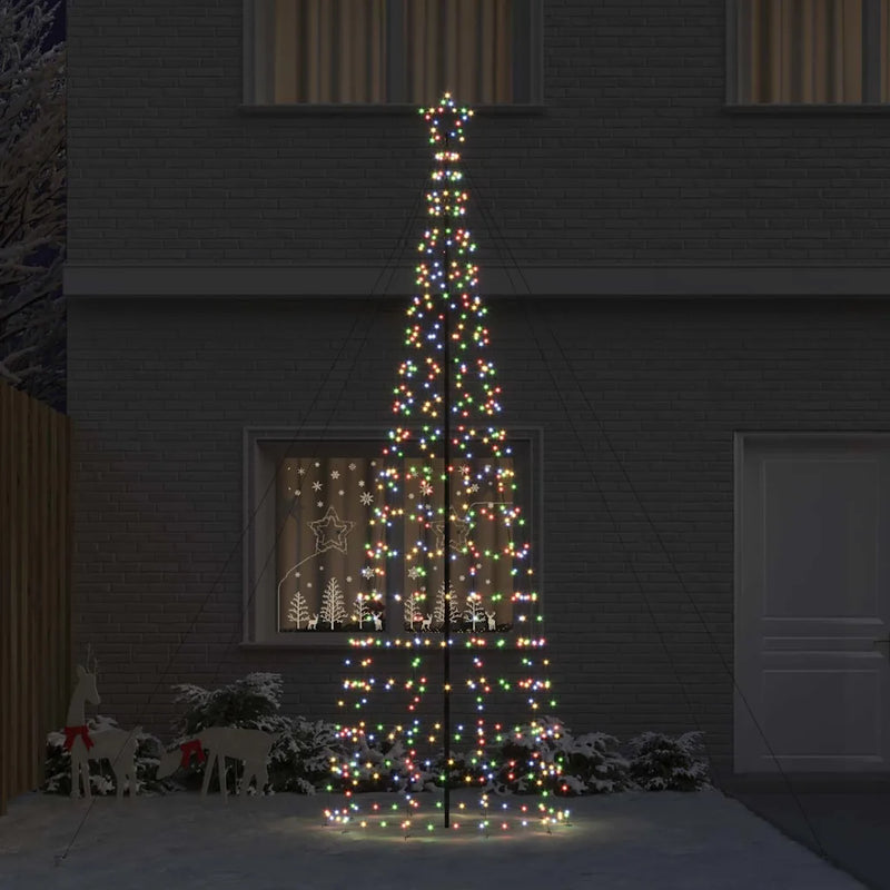 LED Christmas Tree with Ground Spikes Multicolour 400 cm Iron