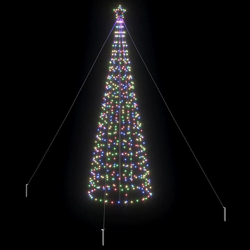 LED Christmas Tree with Ground Spikes Multicolour 400 cm Iron