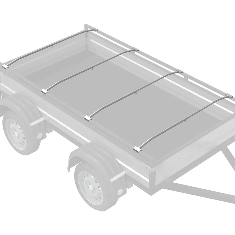 Tarpaulin Bracket for Trailers 4 pcs Silver 100-145 cm Aluminum