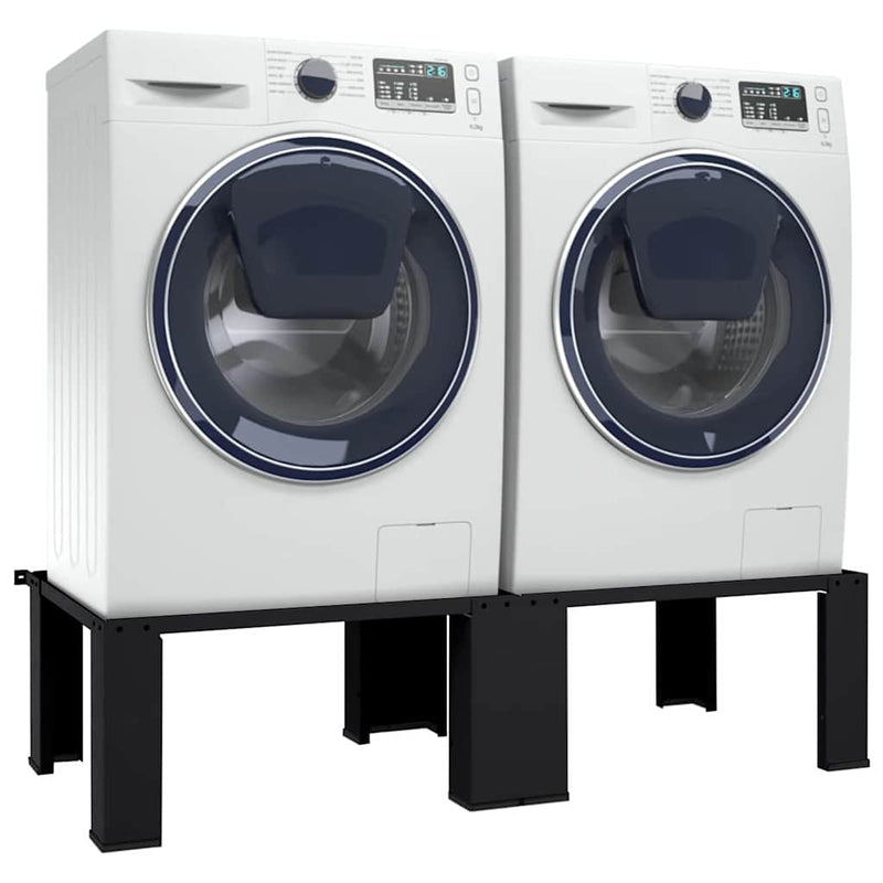 vidaXL Washing Machine Pedestal 2 pcs Black 64 x 55 x 32.5 cm Steel