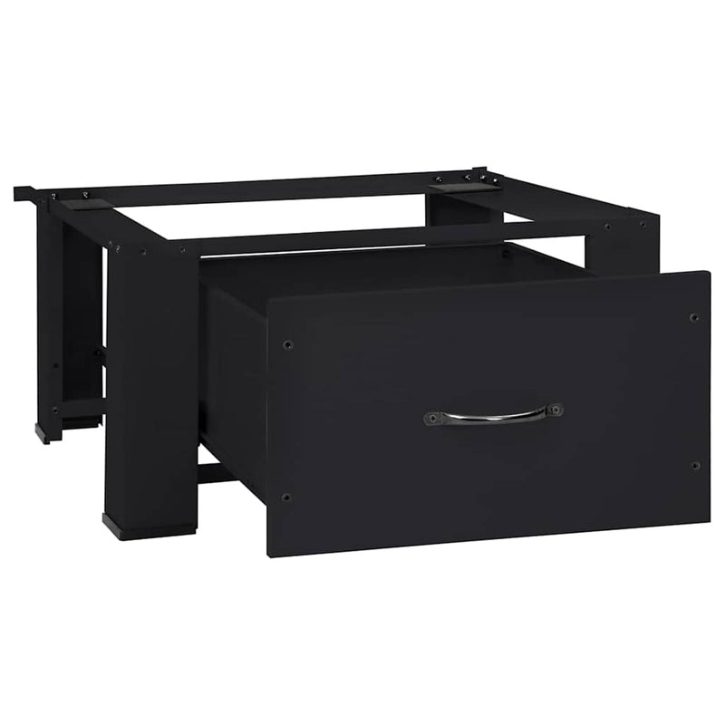 vidaXL Washing Machine Pedestal Black 64 x 55 x 32.5 cm Steel