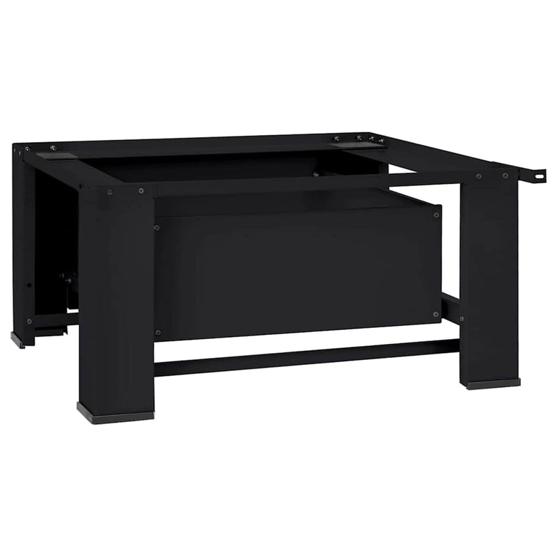 vidaXL Washing Machine Pedestal Black 64 x 55 x 32.5 cm Steel