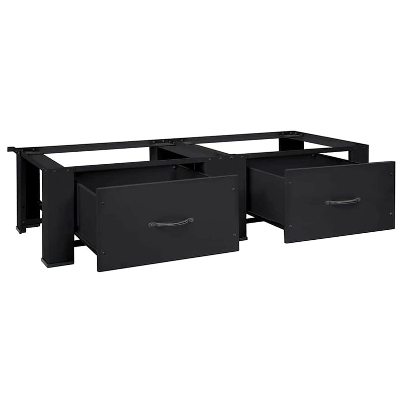 vidaXL Washing Machine Pedestal 2 pcs Black 64 x 55 x 32.5 cm Steel