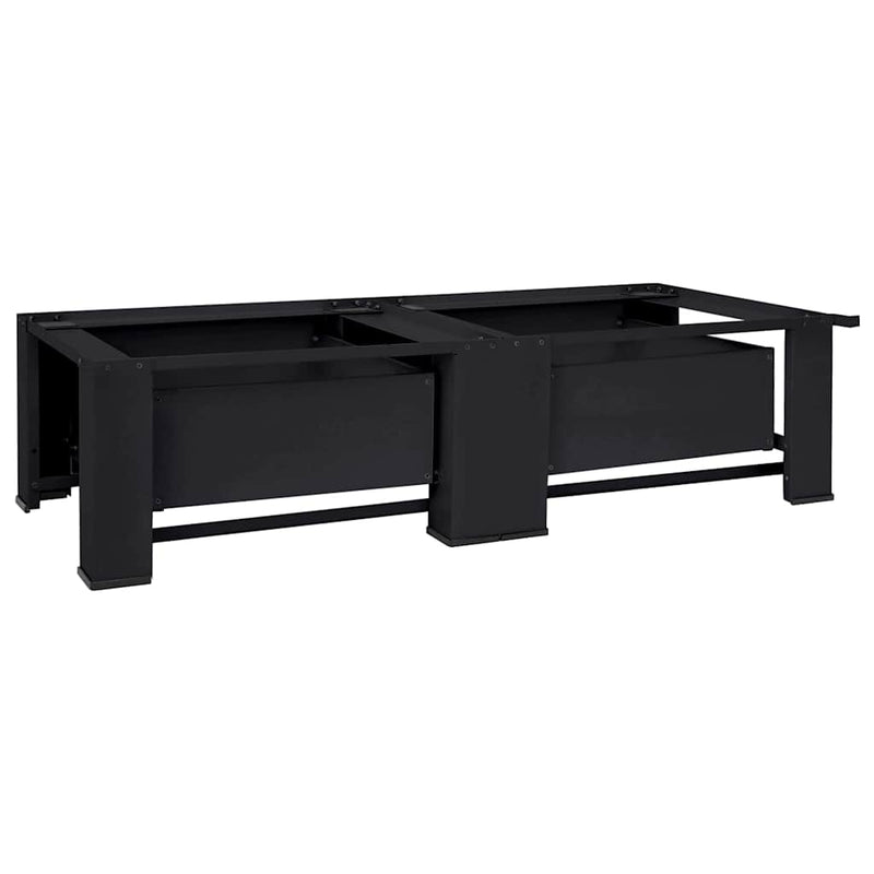 vidaXL Washing Machine Pedestal 2 pcs Black 64 x 55 x 32.5 cm Steel
