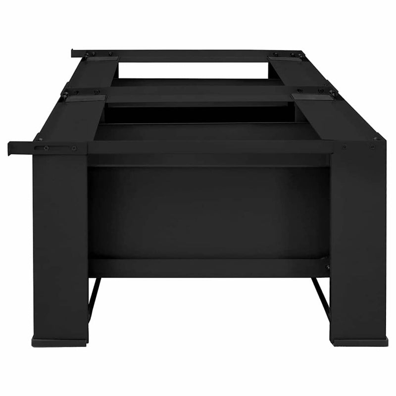 vidaXL Washing Machine Pedestal 2 pcs Black 64 x 55 x 32.5 cm Steel