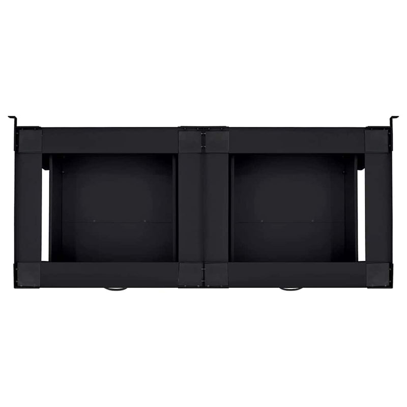 vidaXL Washing Machine Pedestal 2 pcs Black 64 x 55 x 32.5 cm Steel