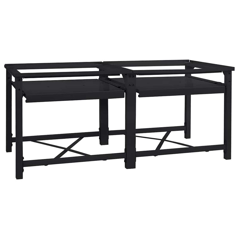 vidaXL Washing Machine Pedestal 2 pcs Black 64 x 55 x 32.5 cm Steel