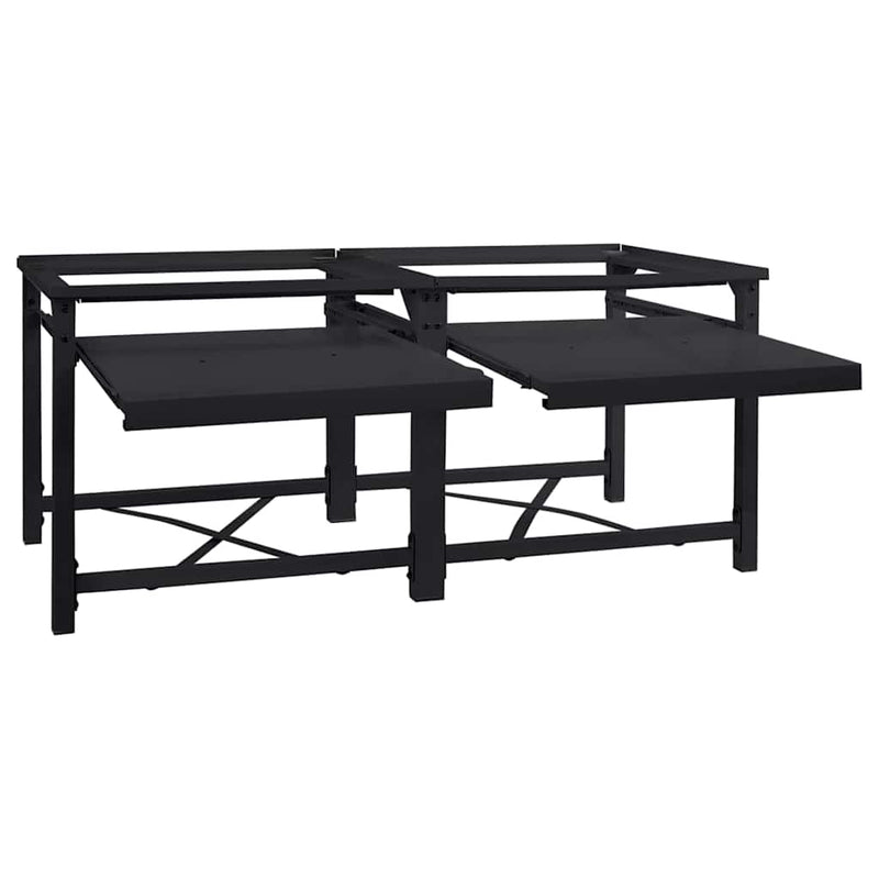 vidaXL Washing Machine Pedestal 2 pcs Black 64 x 55 x 32.5 cm Steel