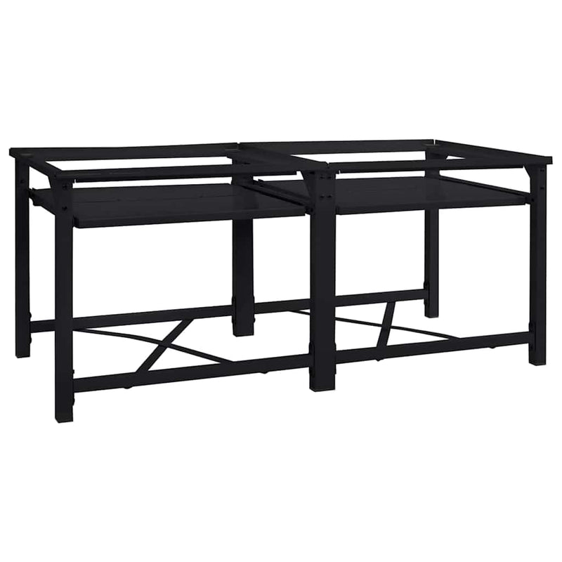 vidaXL Washing Machine Pedestal 2 pcs Black 64 x 55 x 32.5 cm Steel