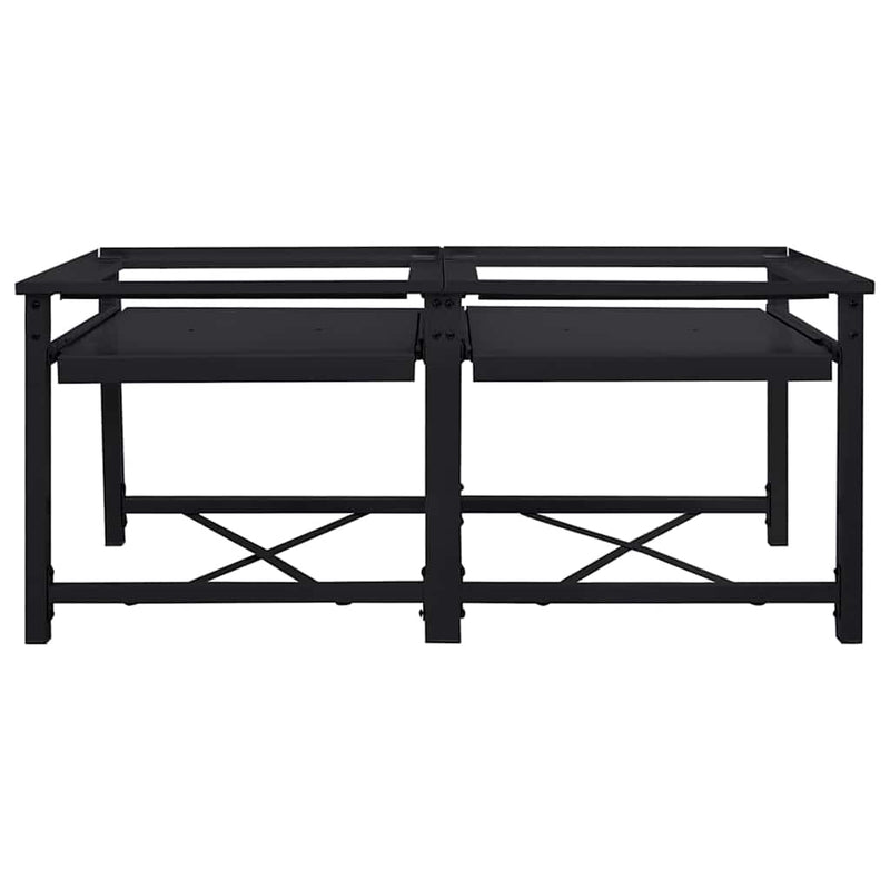 vidaXL Washing Machine Pedestal 2 pcs Black 64 x 55 x 32.5 cm Steel