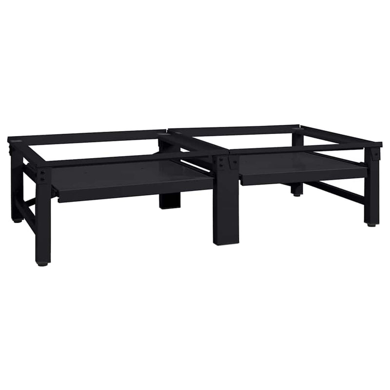 vidaXL Washing Machine Pedestal 2 pcs Black 64 x 55 x 32.5 cm Steel