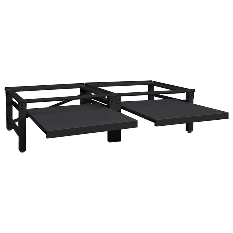 vidaXL Washing Machine Pedestal 2 pcs Black 64 x 55 x 32.5 cm Steel