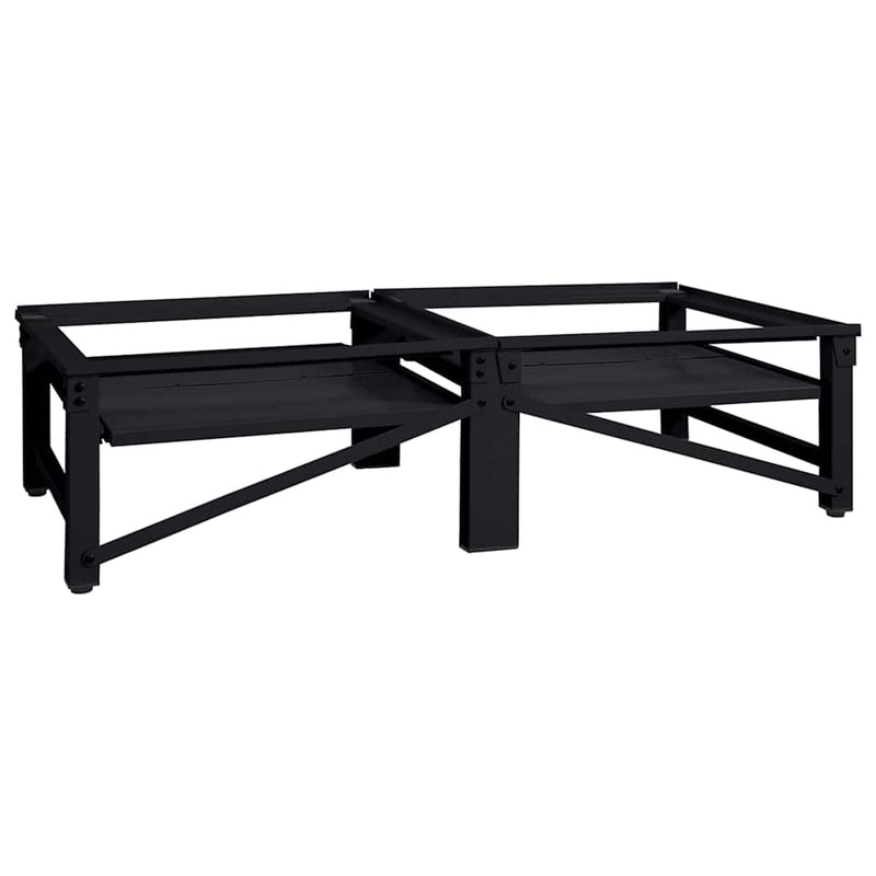 vidaXL Washing Machine Pedestal 2 pcs Black 64 x 55 x 32.5 cm Steel