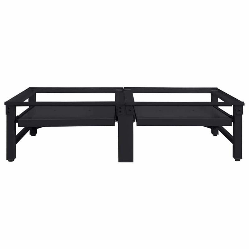 vidaXL Washing Machine Pedestal 2 pcs Black 64 x 55 x 32.5 cm Steel