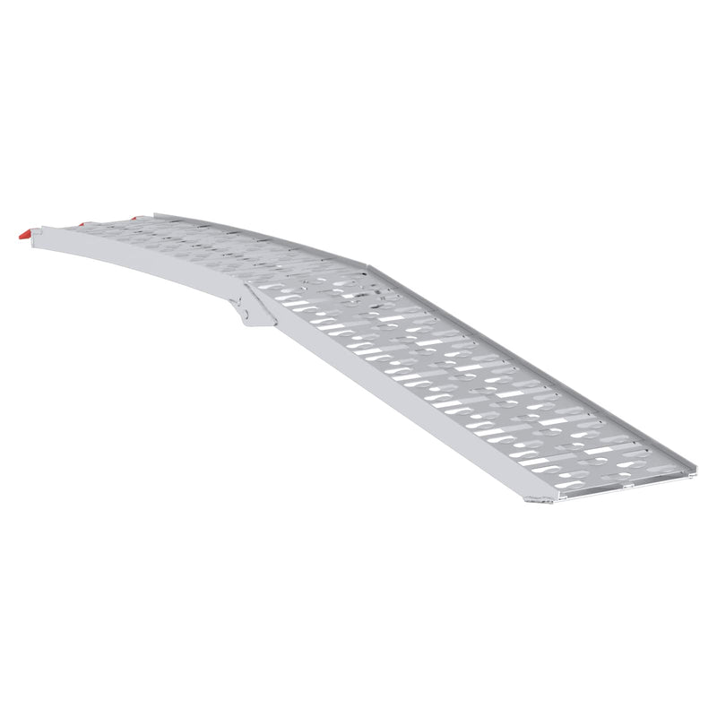 vidaXL Loading Ramp Folding 2 pcs Silver 222 x 28 x 5 cm Aluminium