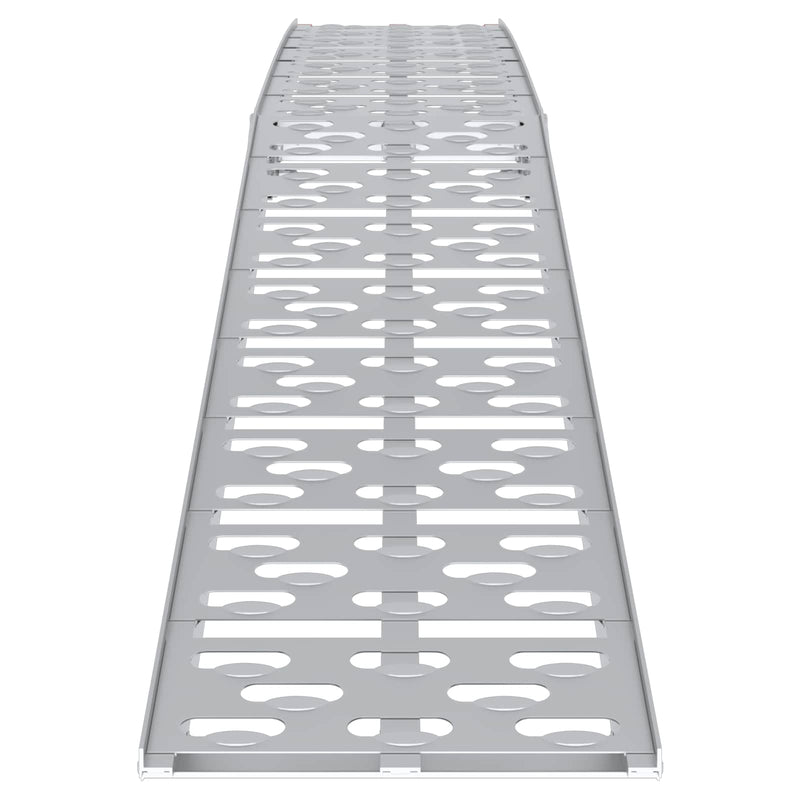 vidaXL Loading Ramp Folding 2 pcs Silver 222 x 28 x 5 cm Aluminium