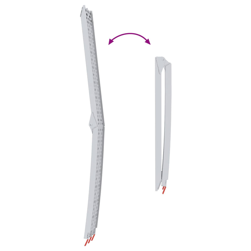 vidaXL Loading Ramp Folding 2 pcs Silver 222 x 28 x 5 cm Aluminium