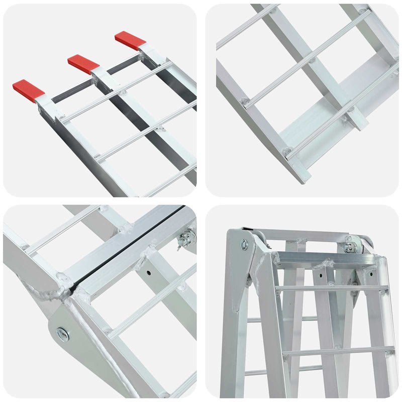 vidaXL Motorcycle Ramp Folding Silver 180 x 28 x 5 cm Aluminium